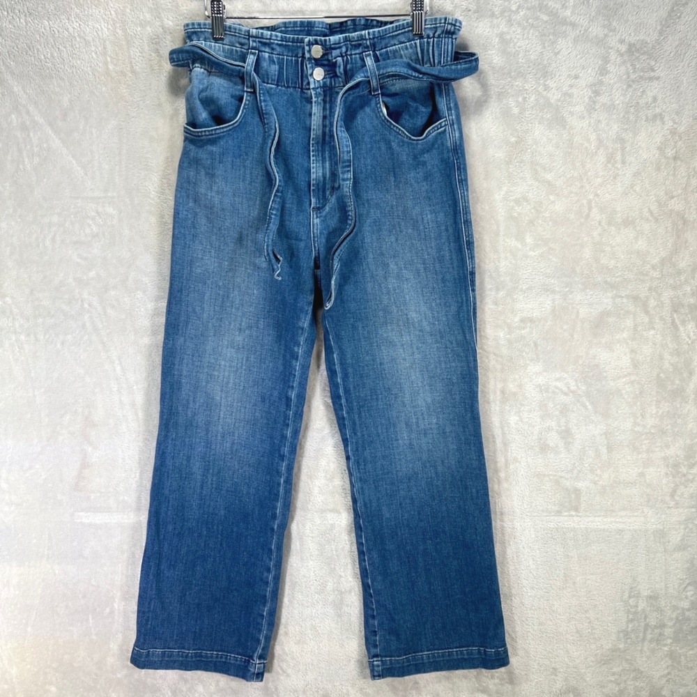 Joes Jeans Womens Paperbag Waist Wide Leg Crop Jeans Blue‎ W29
